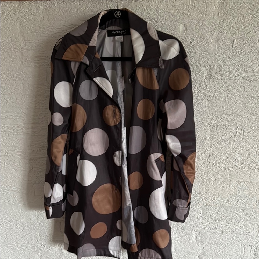 Mycra Pac Polka Dot Trench Coat - Black, Brown, White